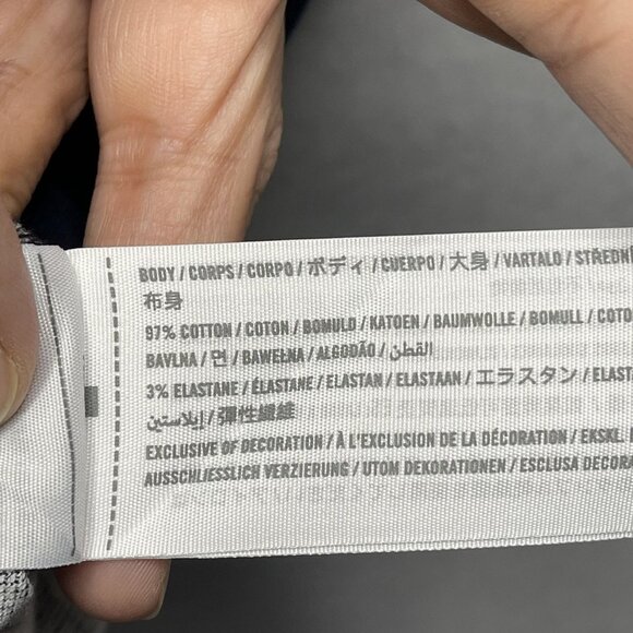 Abercrombie & Fitch Mens Floral Polo Shirt M Stretch Cotton Blend Navy - Picture 3 of 5